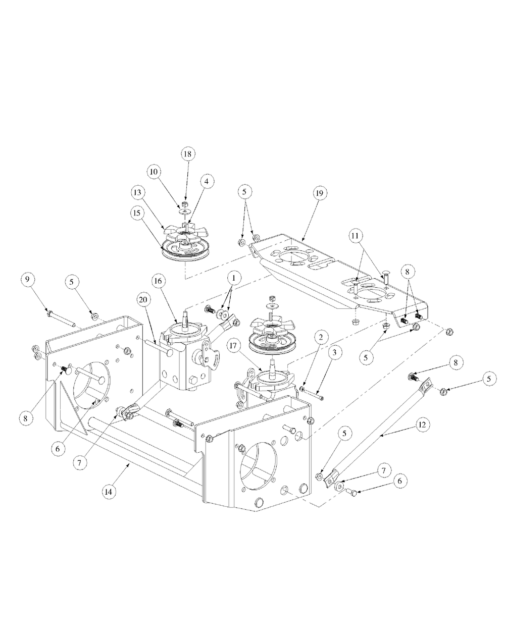 Hydro Pump Assembly Diagram and Parts List for M60-KH 53BB5BDX750-27HP-OHV Cub Cadet Lawn Tractor